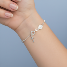 Load image into Gallery viewer, Sterling Silver Miraculous Cross Bracelet