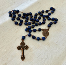 Load image into Gallery viewer, Lapis Rosary In Copper