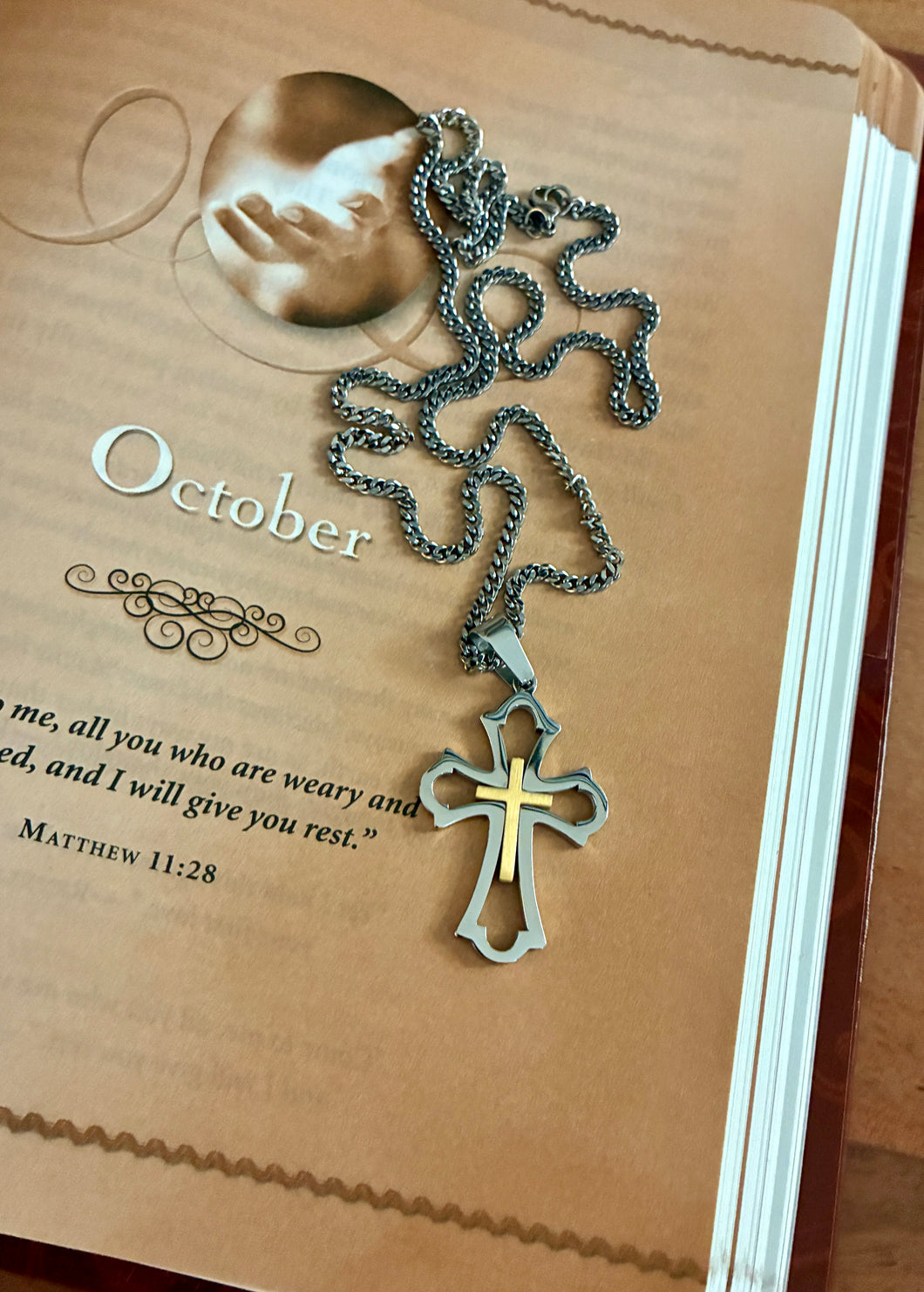 Brushed Cut Out Cross