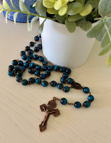 Blue Tiger Eye In Copper