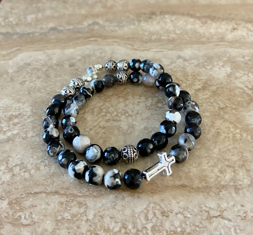 Black White Agate