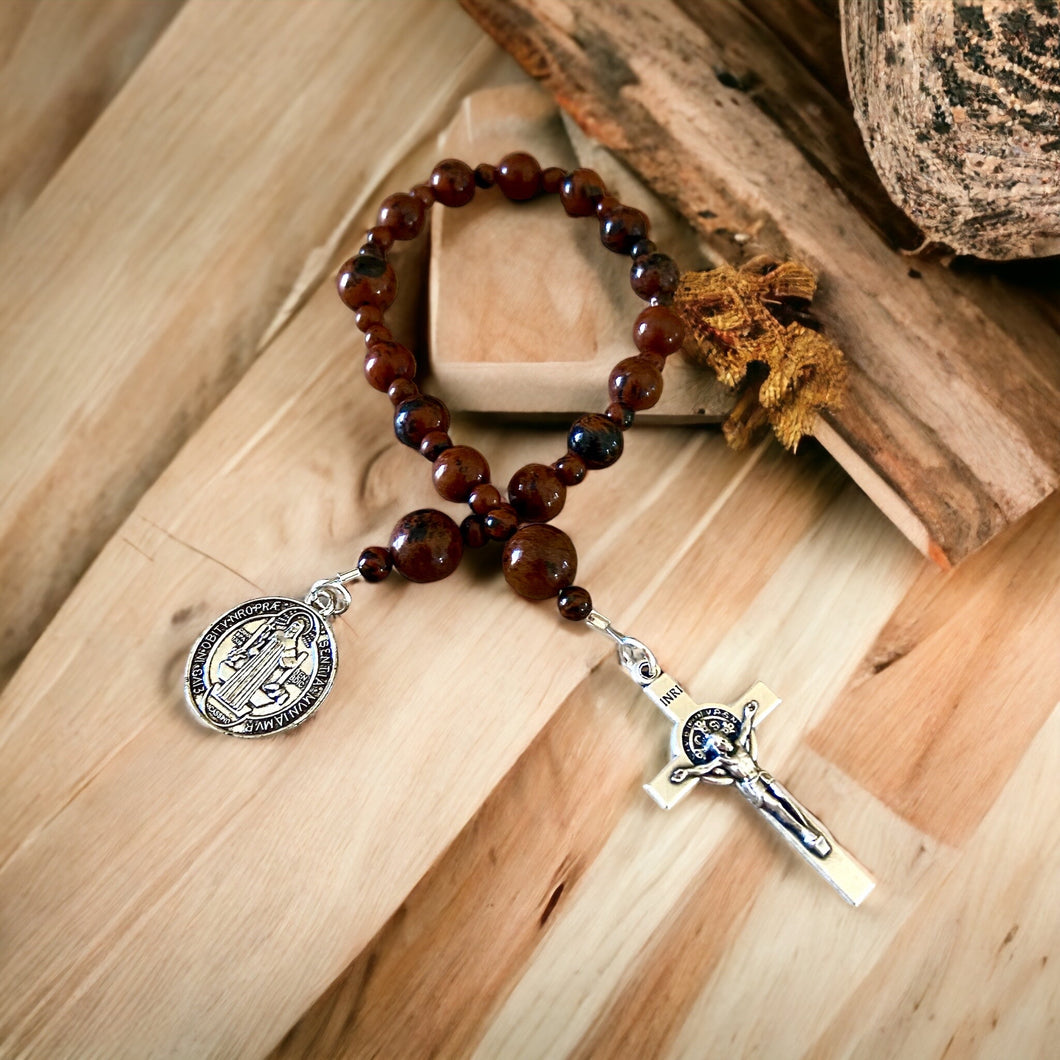 Mahogany Obsidian Tenner Rosary