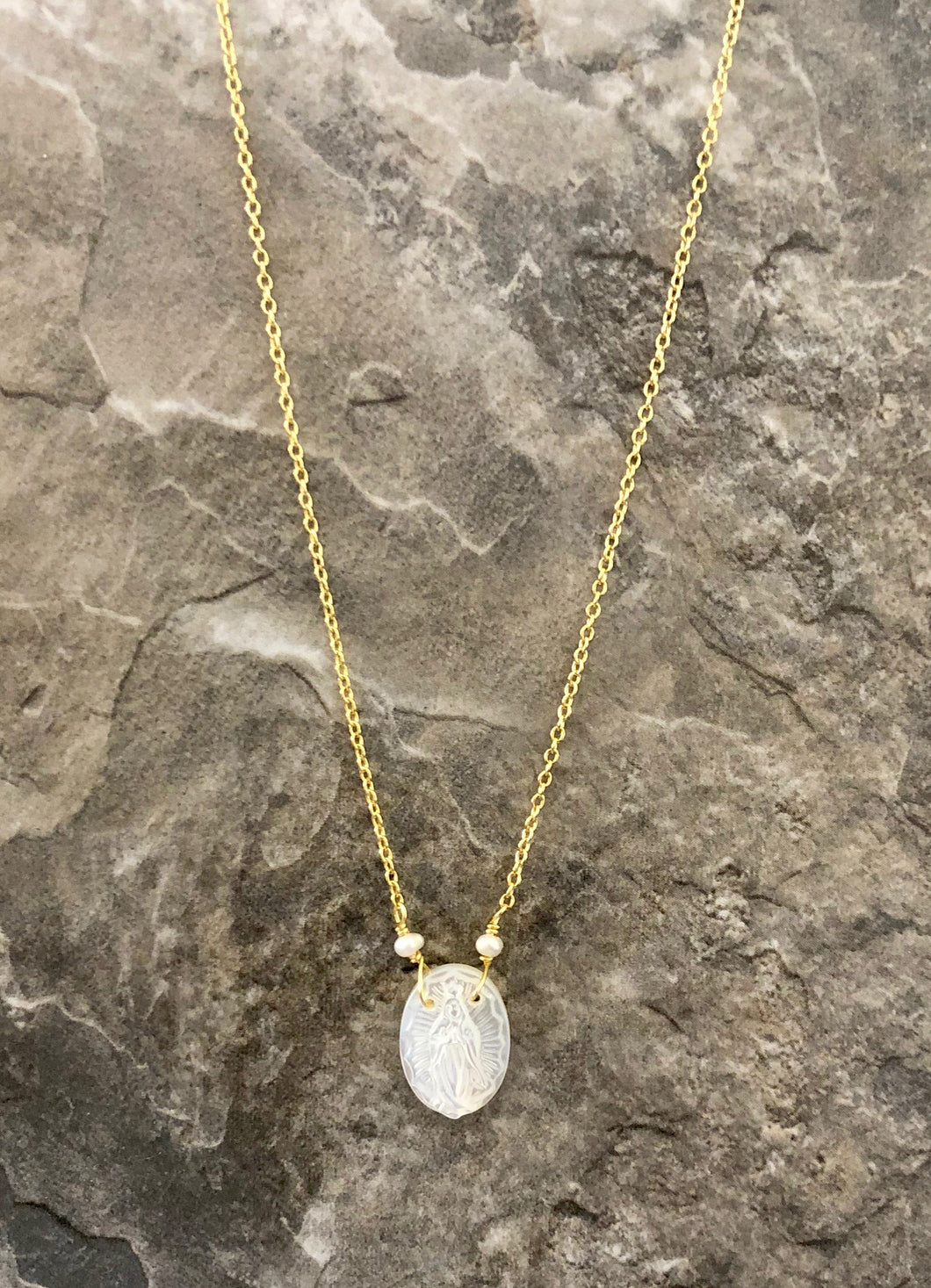 Oval Mother Of Pearl Necklace