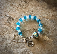 Load image into Gallery viewer, Crystal Beads Rosary Cross Bracelet