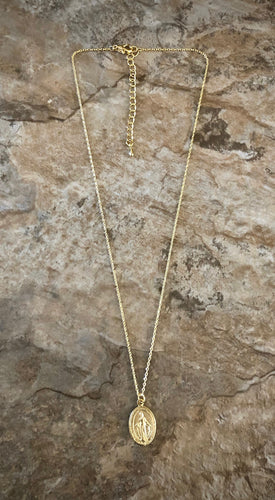 Blessed Mother Oval Necklace