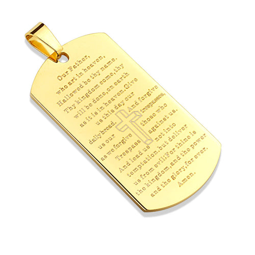 Lord's Prayer Dog Tag Pendant